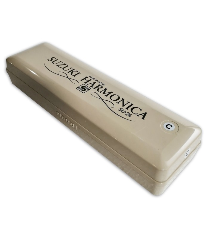 Foto do estojo da Harmónica Suzuki modelo SU24C 2 Timer Tremolo em Dó