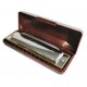 Photo of the harmonica Suzuki 1072C Folk Master in C inside it's case