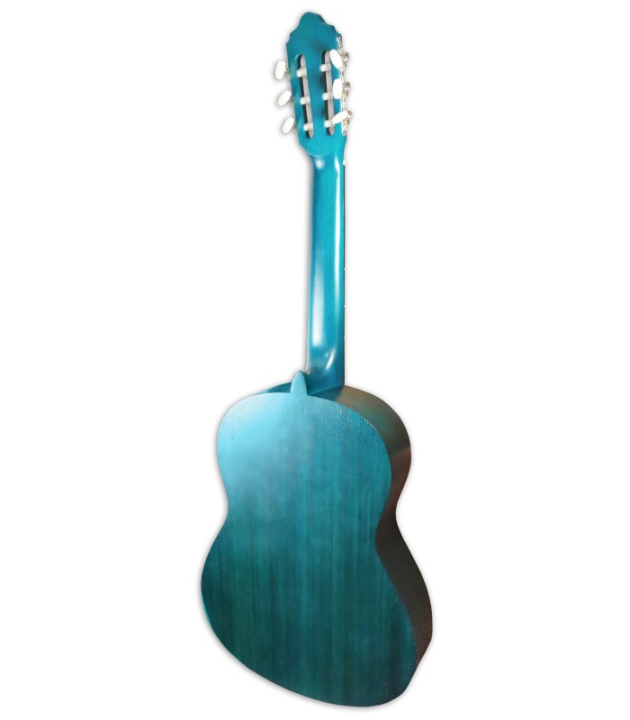 Photo of the classical guitar Valencia model VC204 TBU translucent blue's back