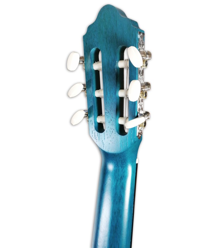 Foto del clavijero de la guitarra clásica Valencia modelo VC204 TBU transparente azul