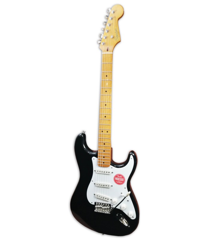 Foto da guitarra elétrica Fender Squier modelo Classic Vibe Strat 50S MN Black