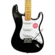 Foto do corpo da guitarra elétrica Fender Squier modelo Classic Vibe Strat 50S MN Black
