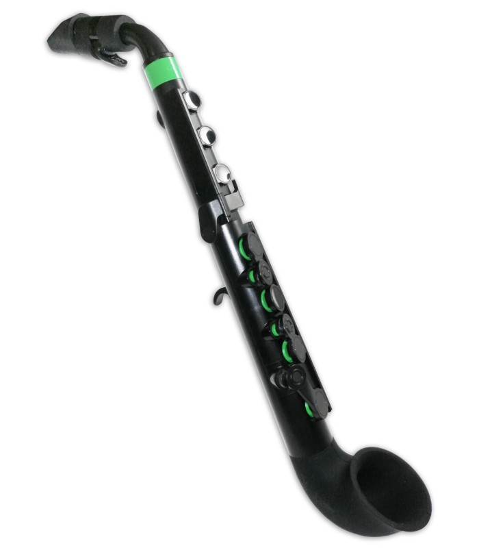 Foto do saxofone Nuvo Jsax modelo N-520JBGN preto e verde com estojo
