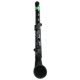 Photo detail of the keys and bell of the saxophone Nuvo Jsax model N-520JBGN black and green