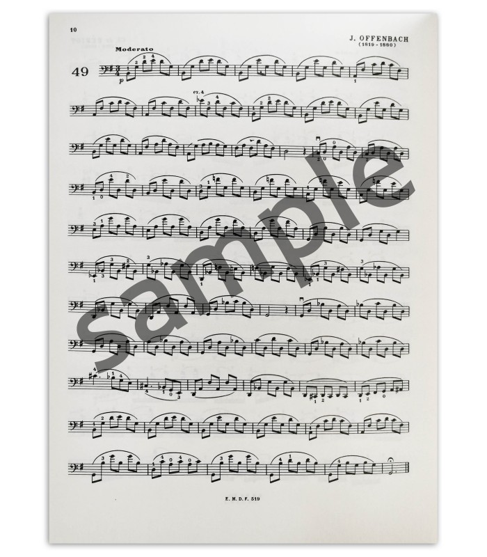Foto de uma amostra do livro de Feuillard La technique du violoncelle vol 3