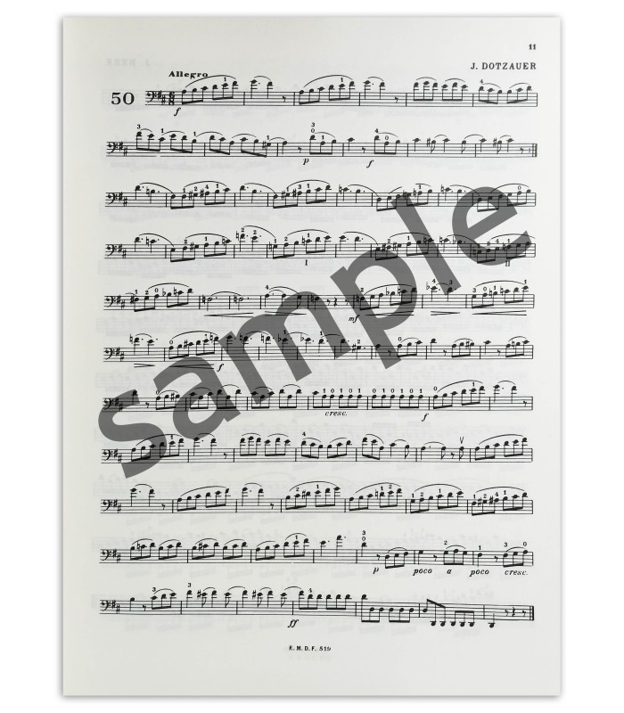 Foto de outra amostra do livro de Feuillard La technique du violoncelle vol 3