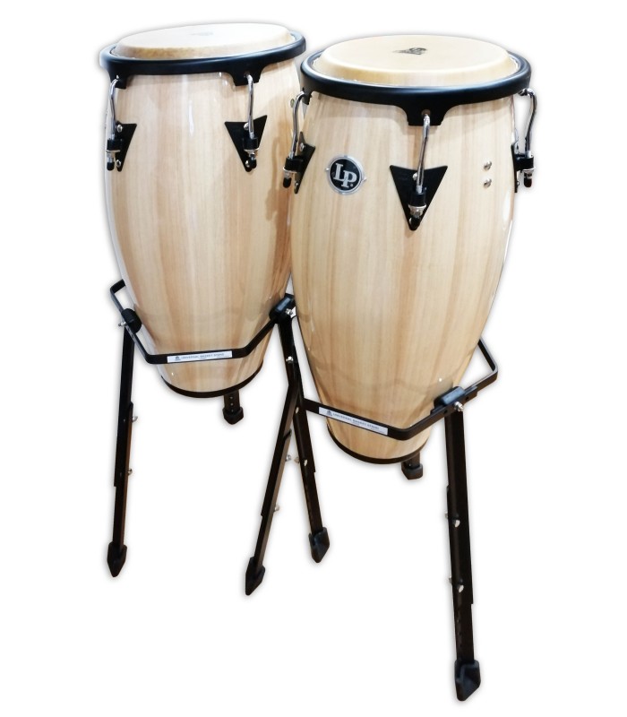 Foto do par de congas LP modelo LPA646B-AW com suporte