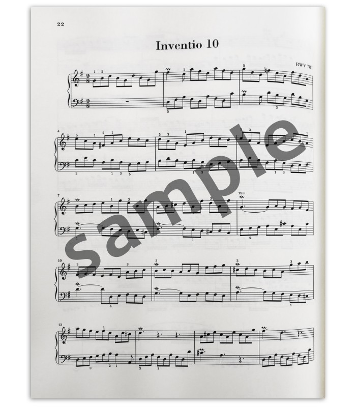 Muestra del libro Bach inventionen und sinfonien  BWV 772-801 Urtext