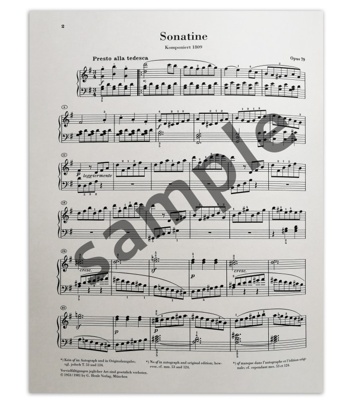 Amostra do livro Beethoven sonatina G-dur nr 25 opus 79 urtext