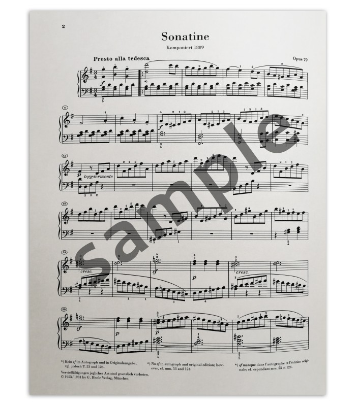 Muestra del libro Beethoven sonatina G-dur nr 25 opus 79 urtext