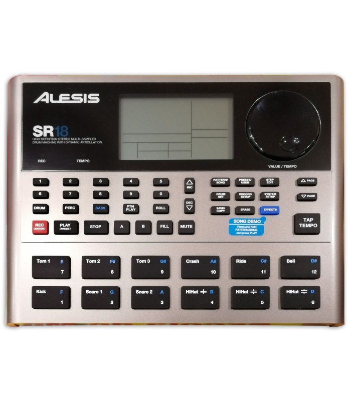 Foto da caixa de ritmos Alesis modelo SR-18