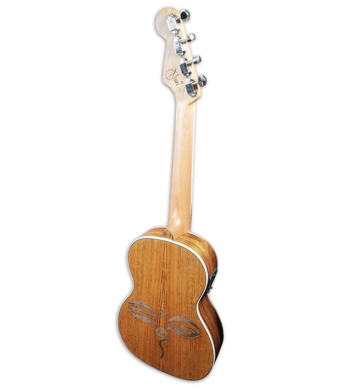 Back of the tenor ukulele Fender model Dhani Harrisson SPHR Blue