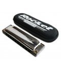 Foto de la armonica Hohner modelo Rocket Harp en Si con el estuche
