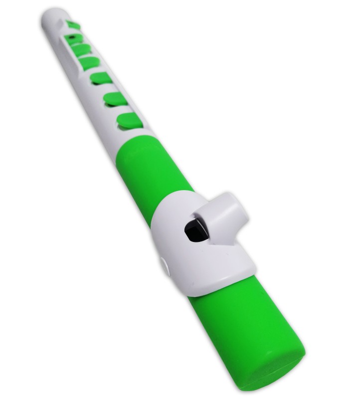 Detalle de la embocadura de la flauta Nuvo Toot modelo N 430TWGN
