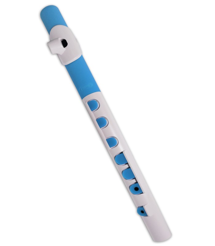 Foto de la flauta Nuvo Toot modelo N 430TWBL en Dó y en color blanco y azul 
