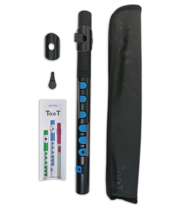 Flauta Nuvo Toot modelo N 430TBBL com o saco e os acessórios