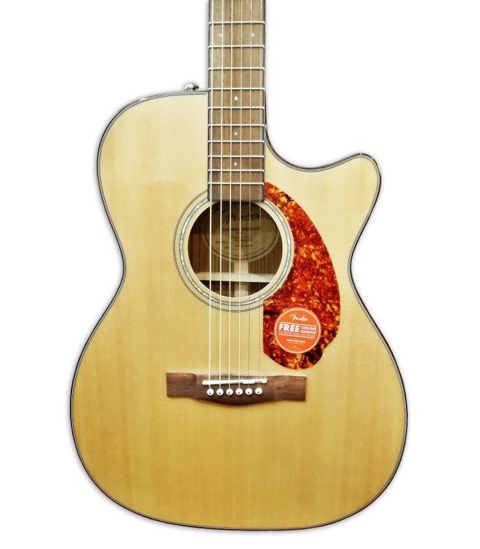 Tapa de la guitarra electroacústica Fender concert modelo CC 140SCE natural