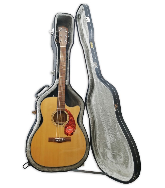 Guitarra eletroacústica Fender concert modelo CC 140SCE natural dentro do estojo