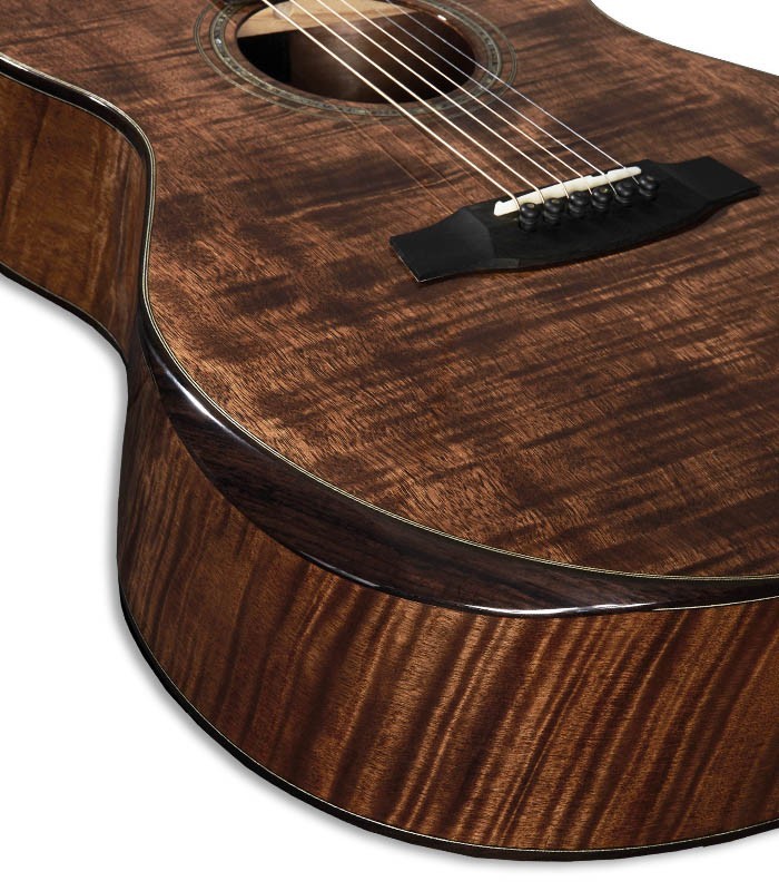 Detalhe do tampo e apoio do braço da guitarra eletroacústica Walden modelo G1051RCERV40H Rui Veloso 40 anos edição limitada