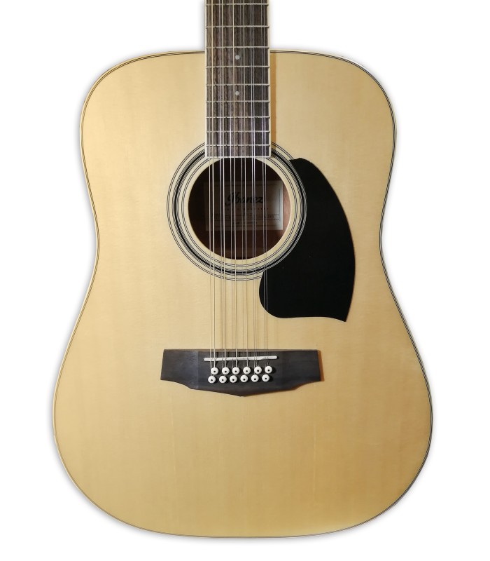 Top of the acoustic guitar Ibanez modelo PF 1512 NT Dreadnougt