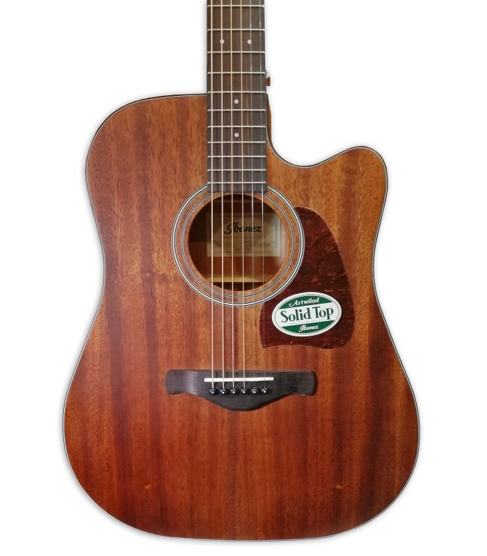 Tampo da guitarra eletroacústica Ibanez modelo AW54CE OPN Dreadnought