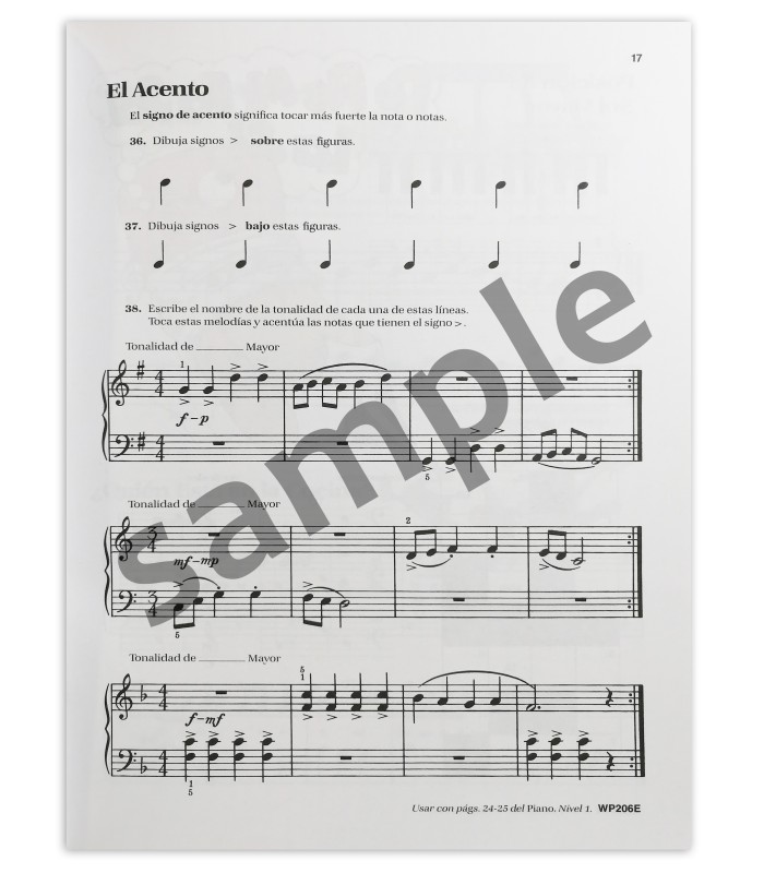 Bastien Piano básico teoria nível 1 book's sample