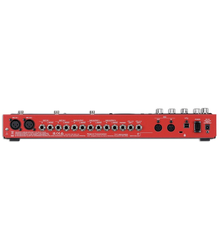 Inputs and outputs of the pedal Boss model RC-600 loop station
