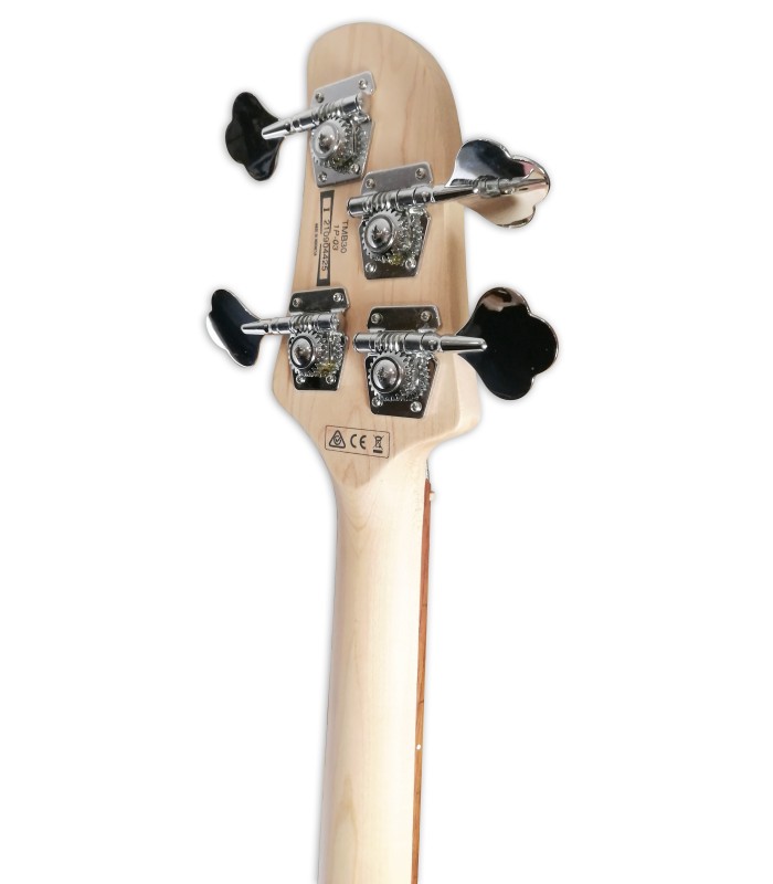 Machine heads of the bass guitar Ibanez model TMB30 BK Short Scale Black