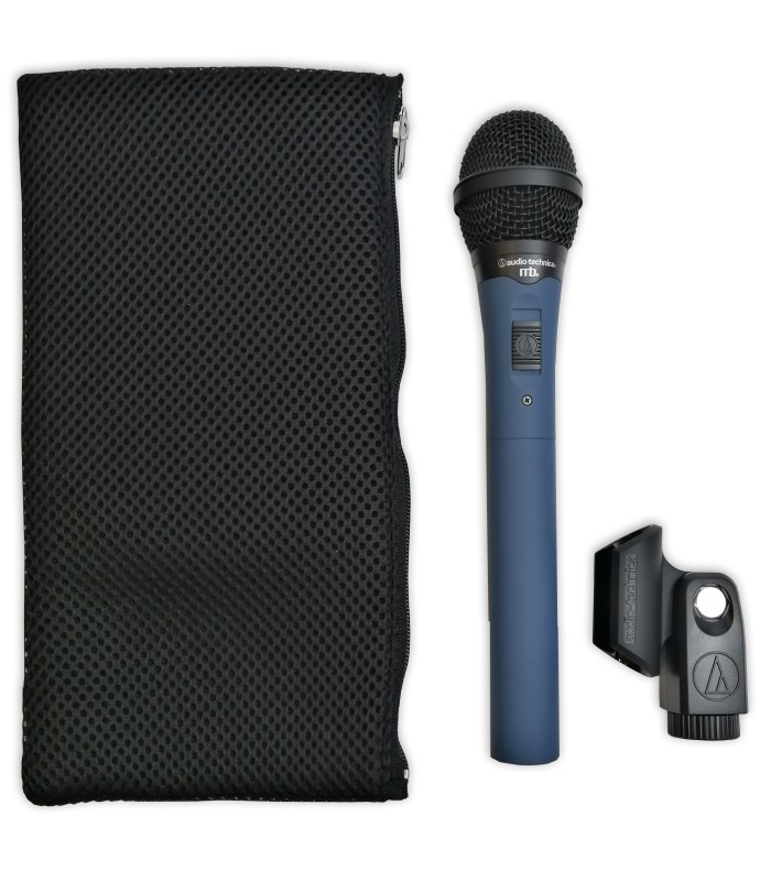 Microfone Audio Technica modelo MB4K Midnight Blues Condensador com o saco e pinça