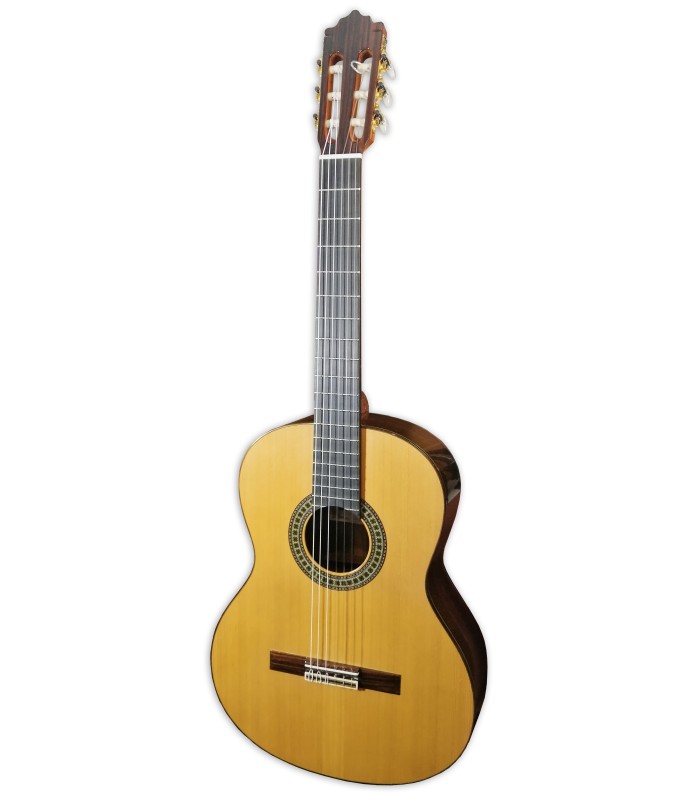 Foto de la guitarra clásica Paco Castillo modelo 204 con tapa en abeto, fondo y aros en palosanto