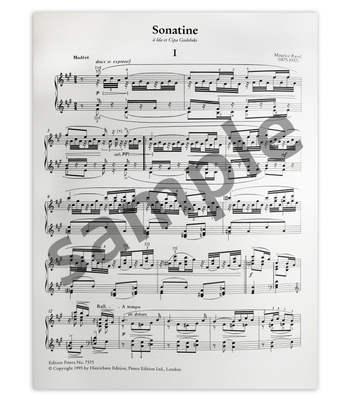 Ravel Sonatina Urtext's book sample