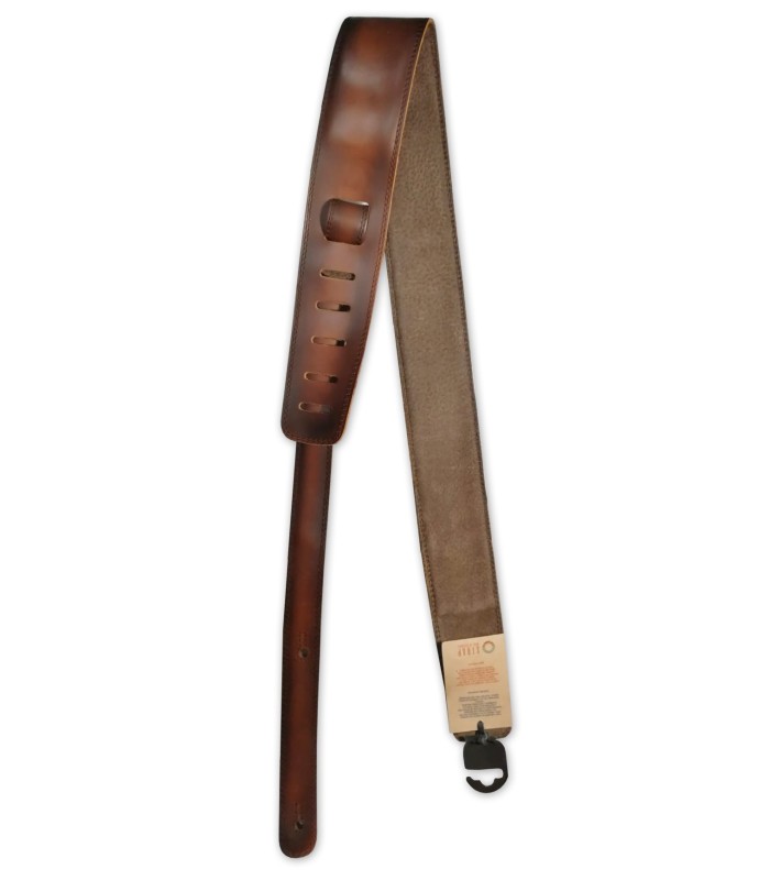 Other side of the strap Strap model ST3SB in leather for guitar