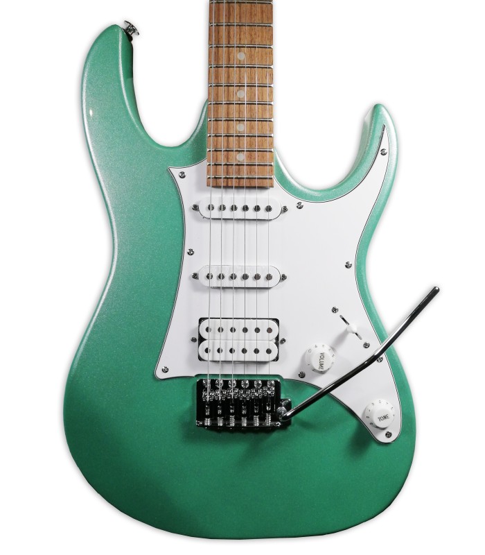 Corpo e captadores da guitarra elétrica Ibanez modelo GRX40 MGN Metallic Ligth Green