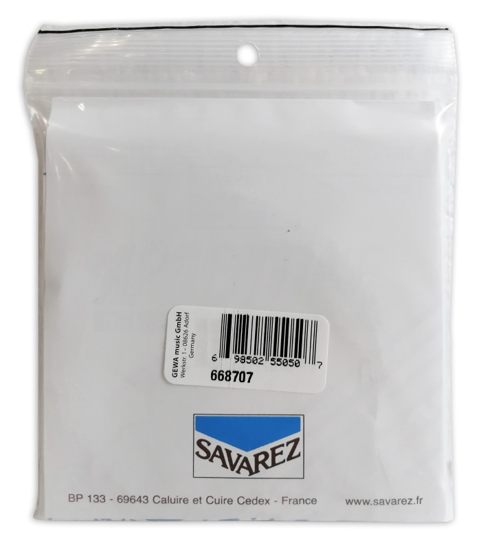 String set Savarez Argentine model 1610 extra light 010-045W's package backcover
