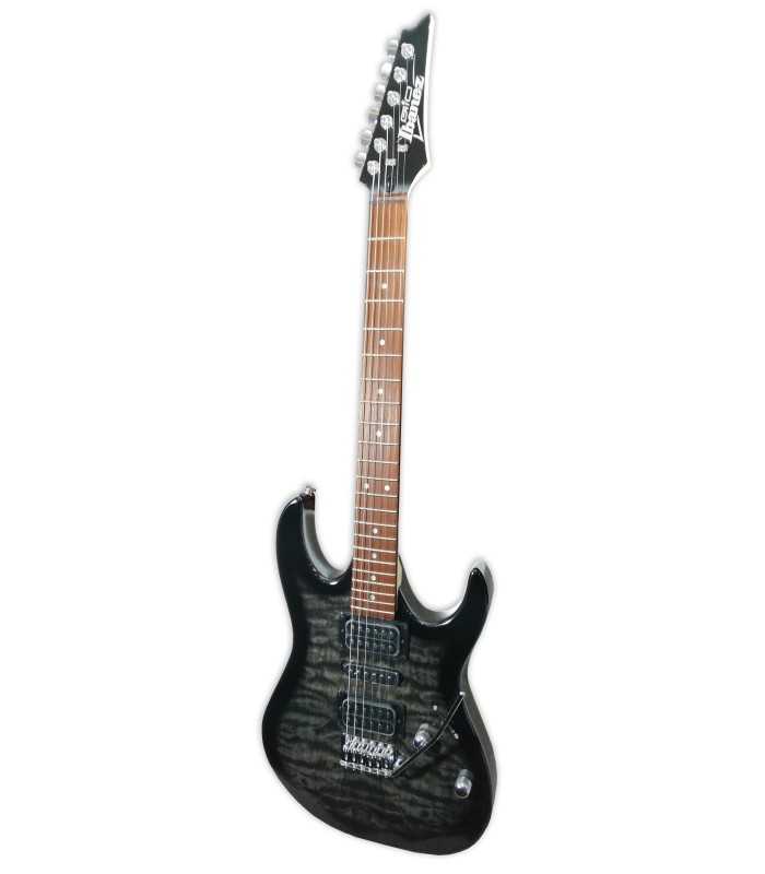 Foto da guitarra elétrica Ibanez modelo GRX70QA TKS Transparent Black Sunburst