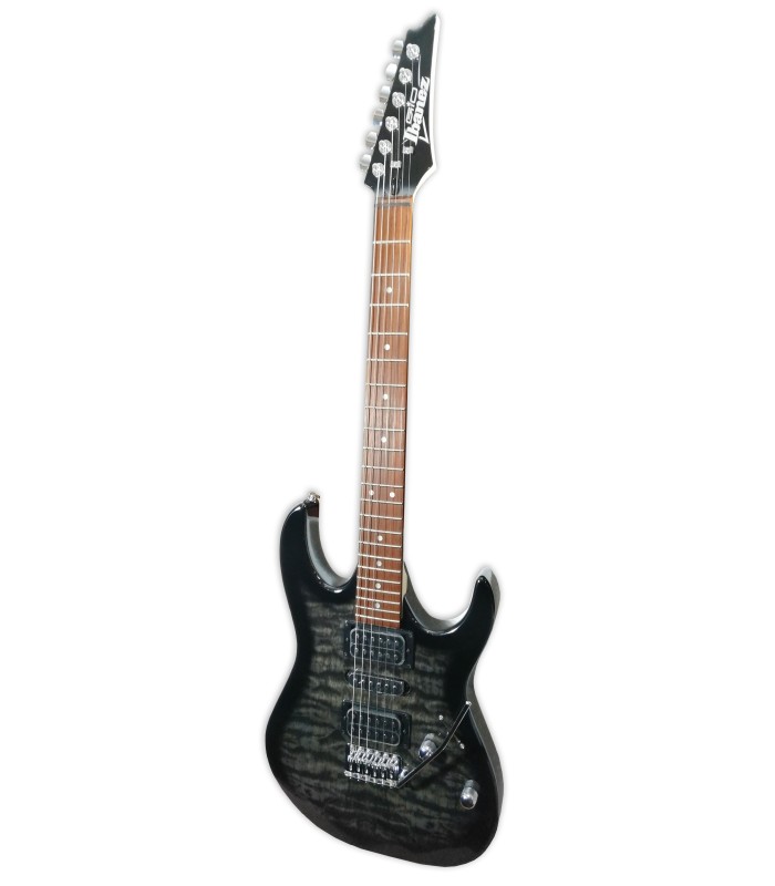 Foto de la guitarra elétrica Ibanez modelo GRX70QA TKS Transparent Black Sunburst