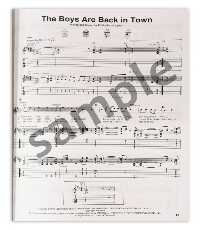 Sample of The Best of Thin Lizzy HL book