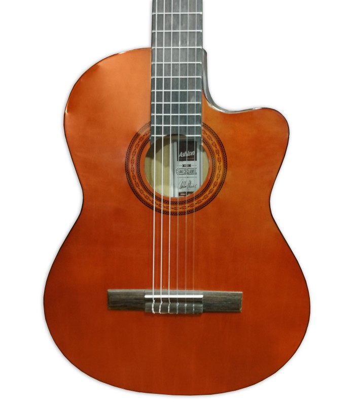 Tapa de la guitarra clásica Ashton modelo CG44CEQAM