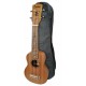 Foto do ukulele soprano Laka modelo VUS 10 sapele com o saco
