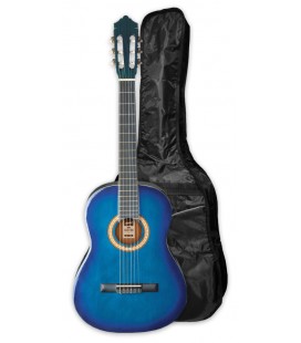 Foto de la guitarra clásica Ashton modelo SPCG-44TBB 4/4 en color azul con funda