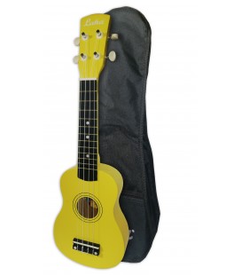 Foto do ukulele soprano Laka modelo VUS 15YL Amarelo com saco