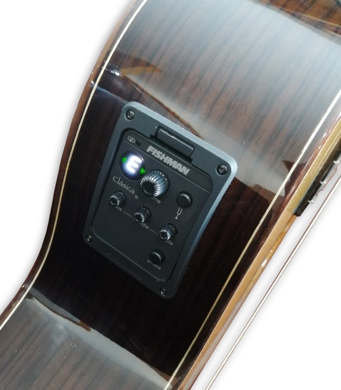 Detail of the preamp from the classical guitar Paco Castillo model 224 CE