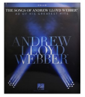 Uma página do índice do livro The Songs of  Andrew Lloyd Webber for Cello