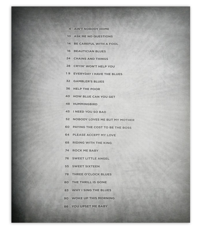 The Best of BB King's book table of contents