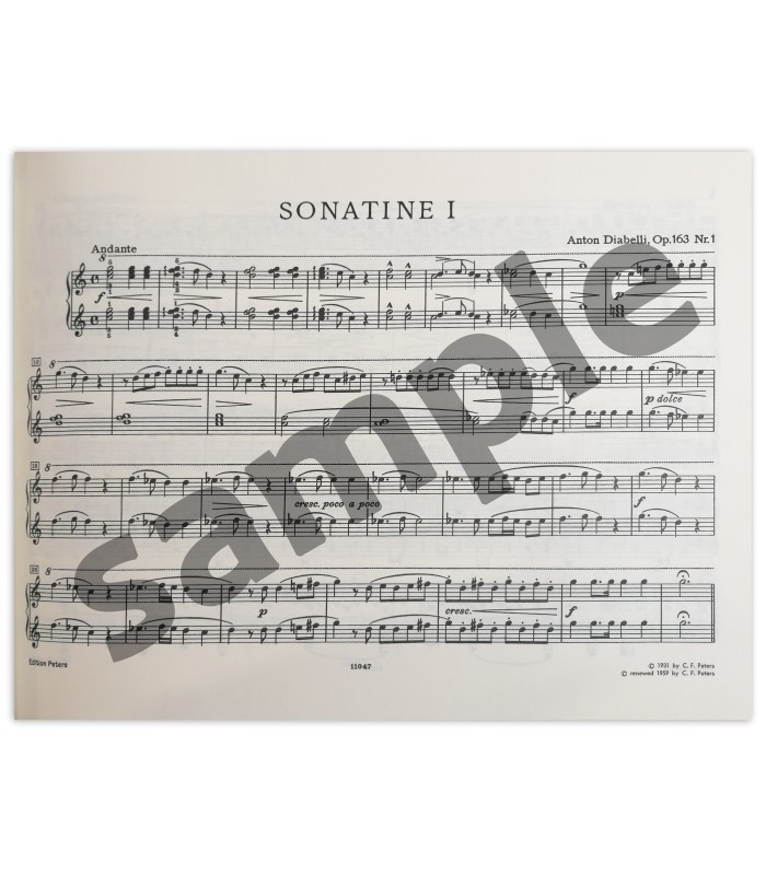 Amostra do livro Diabelli 6 Sonatinas for Piano Duet OP 163 EP