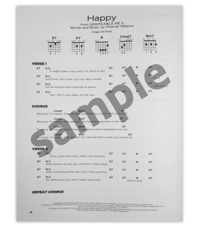 Amostra do livro Pop Songs for Kids Really Easy Guitar