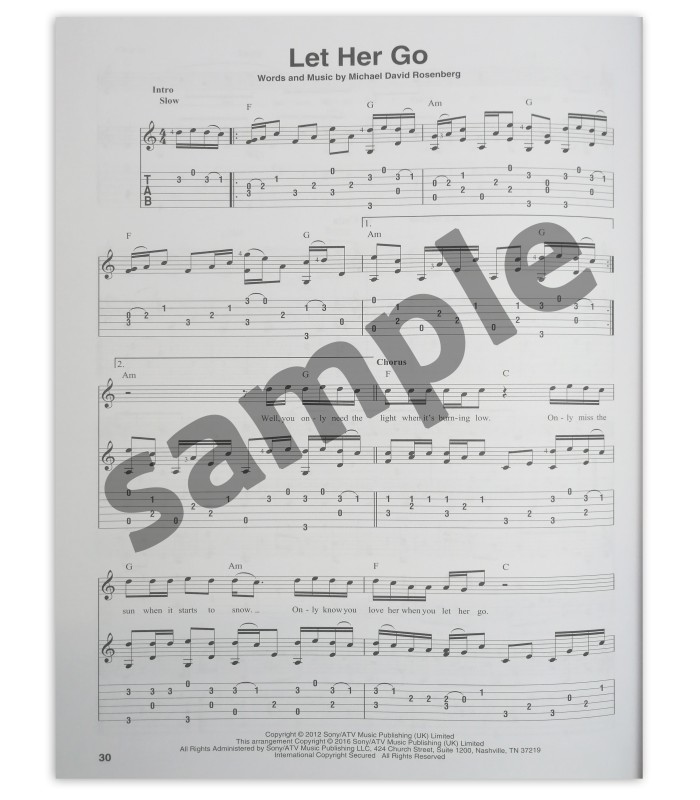 Amostra do livro Fingerpicking Hit Songs 15 songs HL