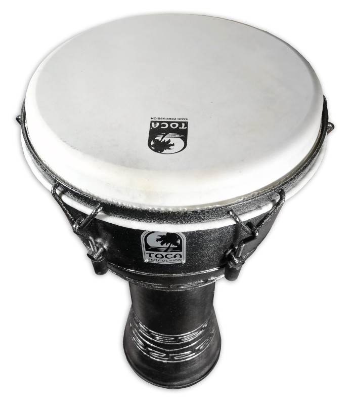Detalle del parche del djembe Toca Percussion modelo SFDMX 12AS Antique Silver