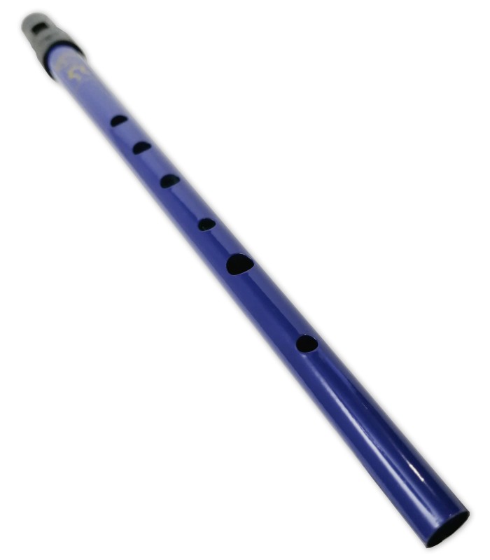 Body detail of the tinwhistle Clarke model Sweetone in C and blue color