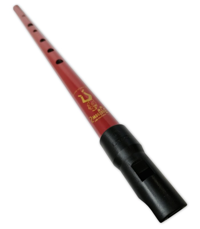 Mouthpiece detail of the tinwhistle Clarke model Sweetone in C and red color